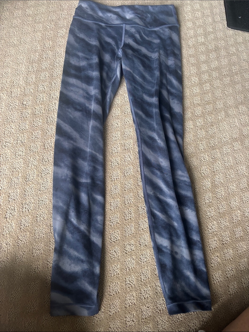 Athleta Blue Tie-Dye Flare Leggings